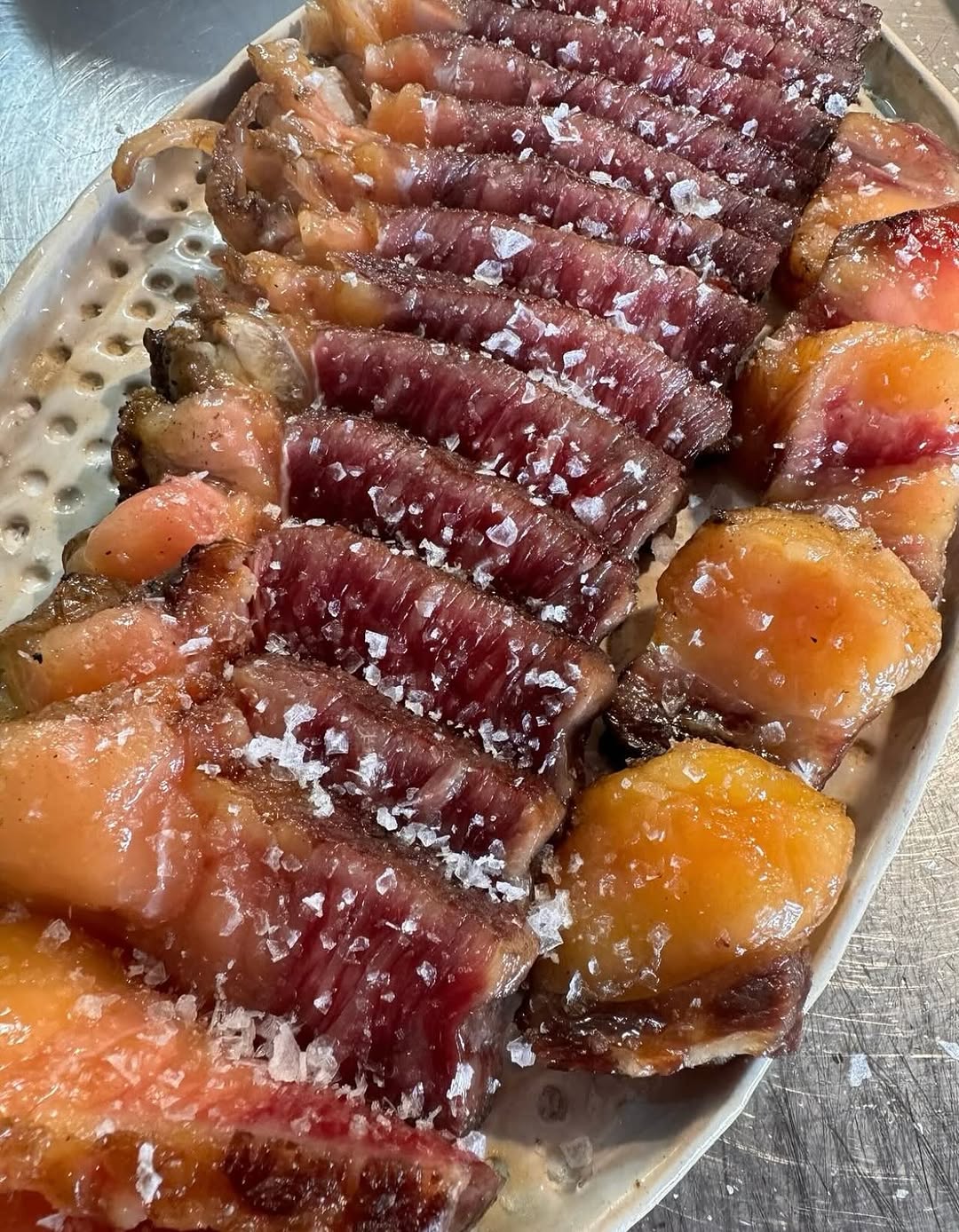 Picanha slab mit grobem Meersalz
