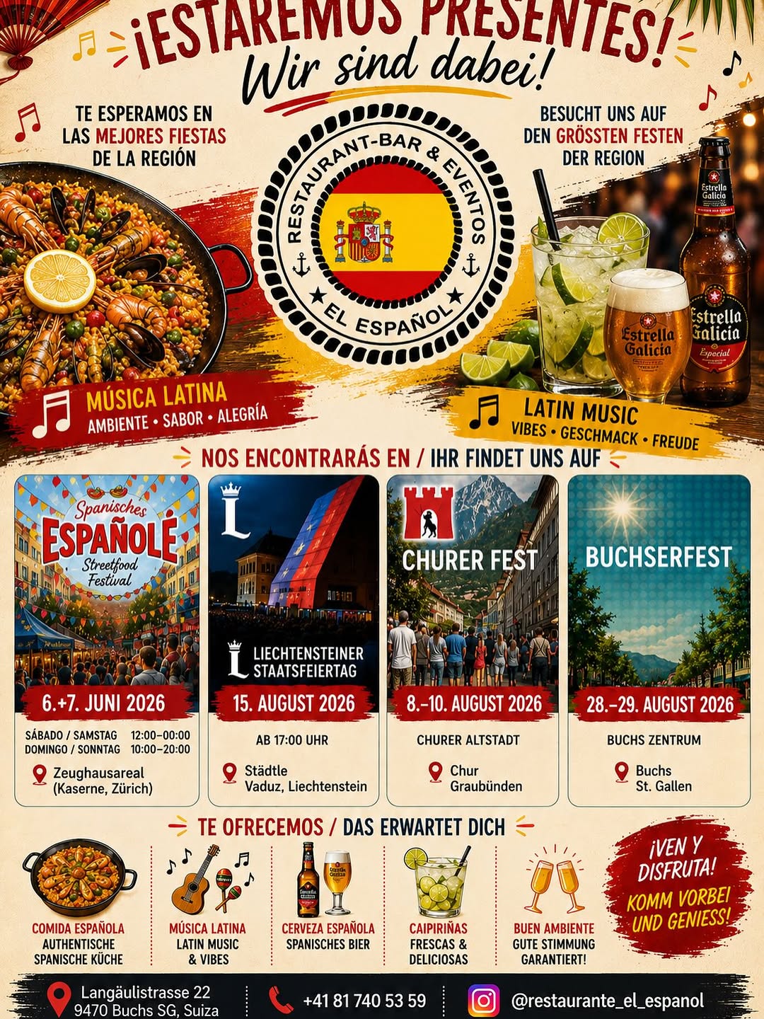 El Español Festival-Tour 2026 Übersicht