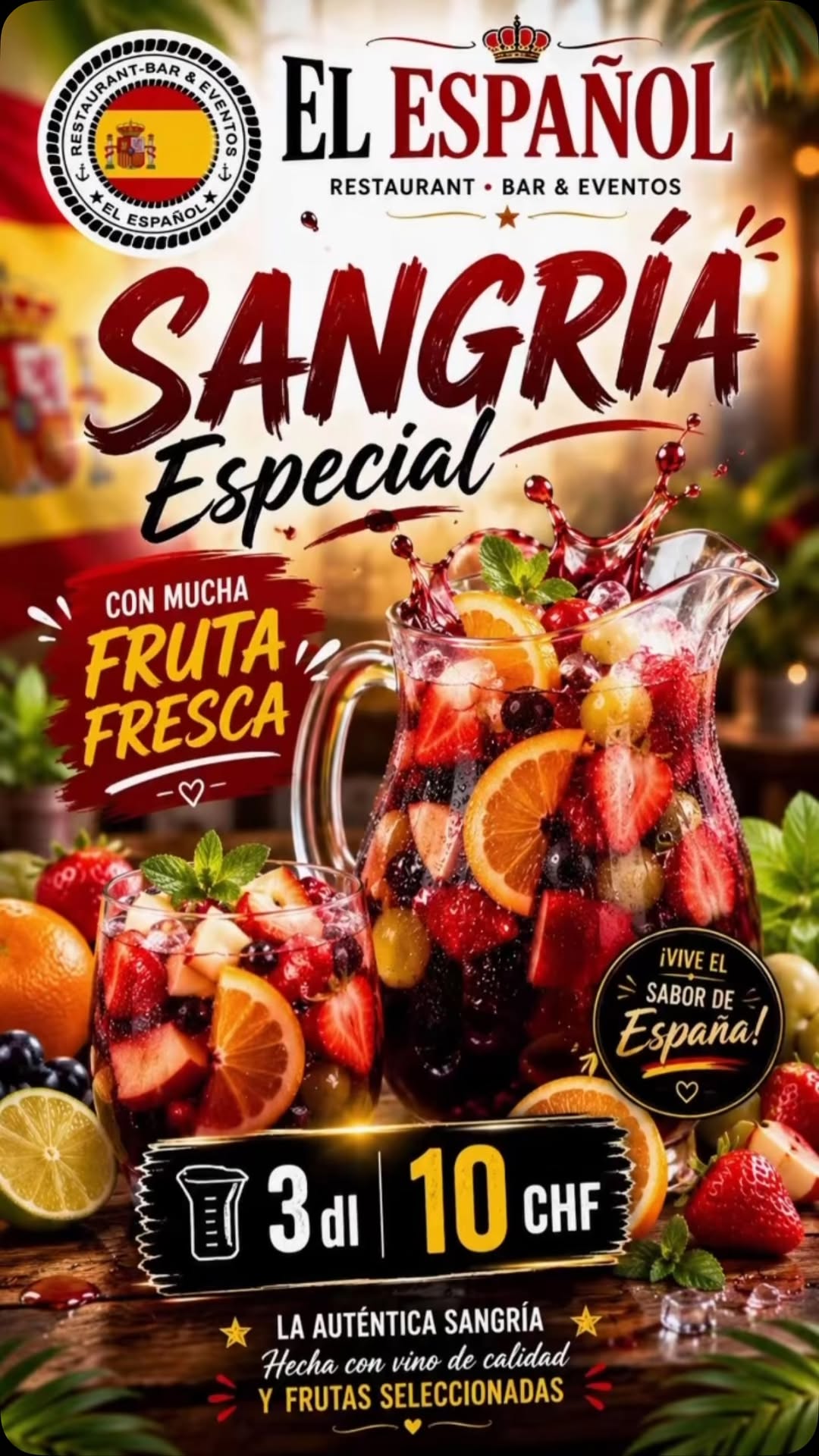 Sangría 3 dl · 10 CHF